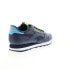 Reebok Classic Leather Mens Blue Leather Lace Up Lifestyle Sneakers Shoes