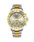 ფოტო #2 პროდუქტის Men's Chronograph Watch, Silver Case, Gold Toned Bezel, Grey Dial TT Silver And Gold Stainless Steel Bracelet