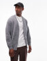 Topman relaxed fit brushed cardigan in grey grau, M - Chest 40 - фото #4