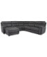 Фото #5 товара Hutchenson 5-Pc. Fabric Chaise Sectional with 2 Power Recliners