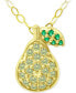 Lemon Green & Green Quartz Pear Pendant Necklace, 16" + 2" extender, Created for Macy's