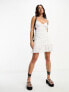 Фото #3 товара Stradivarius broderie cami dress in white