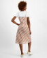 Фото #2 товара Women's Plaid Layered-Look Midi Dress