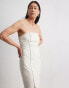 Фото #4 товара NA-KD double breasted bandeau midi dress in off white