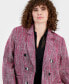 ფოტო #3 პროდუქტის Plus Size Tweed Faux Double-Breasted Blazer, Created for Macy's