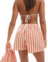 Фото #4 товара ASOS DESIGN seersucker co-ord beach short in red stripe