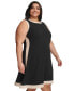 Plus Size Contrast-Trim Sleeveless Dress