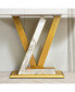 Фото #5 товара 47" Sintered Stone Console Table with Metal Frame (Gold)