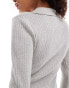 Фото #2 товара Glamorous rib knit button front cardigan in grey marl