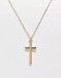 Фото #3 товара Icon Brand cross pendant necklace in antique gold