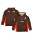 Фото #1 товара Men's Brown Distressed Cleveland Browns Team OG 2.0 Anorak Vintage-Like Logo Quarter-Zip Windbreaker Jacket