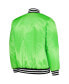 Men's Neon Green Boston Red Sox Cross Bronx Fashion Satin Full-Snap Varsity Jacket