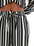 Фото #9 товара ONLY Petite wide leg trouser co-ord in black and white stripe