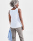 Women's Lace-Trim Cotton Tank Top, Created for Macy's