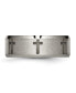 Titanium Brushed Cross Beveled Edge Wedding Band Ring