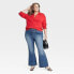 Фото #2 товара Women's High-Rise Relaxed Flare Jeans - Ava & Viv Blue Denim 17