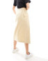 & Other Stories utility asymmetric wrap midi skirt with pocket detail in natural