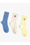 Фото #6 товара Çiçekli 3'lü Soket Çorap Seti İşlemeli Çok Renkli