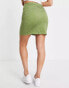 Pieces glory bodycon mini skirt in green with mini dot