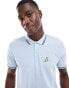 Brave Soul polo shirt with contrast tipping collar in blue and navy