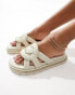 Фото #1 товара Walk London Budapest Padded Sandals In Off White Leather