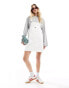 Tommy Jeans denim pinafore dress in white wash