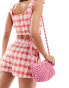 Accessorize crochet crossbody bag in pink