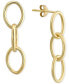 ფოტო #1 პროდუქტის Polished Triple Oval Link Drop Earrings in 10k Gold