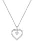 ფოტო #1 პროდუქტის Diamond Heart 18" Pendant Necklace (1/3 ct. t.w.) in Sterling Silver
