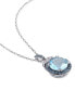 Фото #3 товара Macy's blue Topaz (4-3/4 ct. t.w.) & Diamond (1/20 ct. t.w.) 18" Pendant Necklace in Sterling Silver