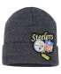 Фото #1 товара Big Boys Black Pittsburgh Steelers XL Logo Cuffed Knit Hat