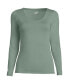 ფოტო #1 პროდუქტის Women's Lightweight Jersey Skimming Long Sleeve Scoop Neck T-shirt