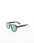 Фото #6 товара Spitfire cut ninety five round sunglasses in black with green lens