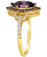 Grape Amethyst (1-1/5 ct. t.w.), Chocolate Diamonds (1/3 ct. t.w.) & Nude Diamonds (1/4 ct. t.w.) Marquise Ring in 14k Gold