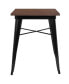 Фото #4 товара Ardennes 23.5 Steel Indoor Contemporary Table With Square Rustic Wood Top