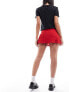 Reclaimed Vintage mini skort with bows in red