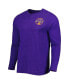 Фото #3 товара Men's Heathered Purple Phoenix Suns Left Chest Henley Raglan Long Sleeve T-shirt
