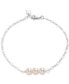 Sterling Silver Genuine Freshwater Pearl Link Bracelet