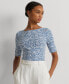 ფოტო #1 პროდუქტის Women's Floral Boat-Neck Top, Regular & Petite