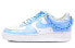 【定制球鞋】 Nike Air Force 1 Low 7 是在玩鞋 低帮 情侣 蓝天白云 链条 手绘喷绘 低帮 板鞋 男女同款 白蓝 / Кроссовки Nike Air Force CW2288-111