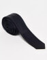 ASOS DESIGN satin skinny tie in black