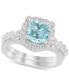 ფოტო #1 პროდუქტის Aquamarine (1-1/4 ct. t.w.) & Diamond (1/2 ct. t.w.) Bridal Set in 14k White Gold