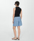 ფოტო #2 პროდუქტის Women's Pleats Detail Denim Shorts