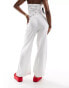 Фото #2 товара New Look linen wide leg trouser in white