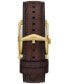 Фото #3 товара Men's Carraway Three-Hand Brown Genuine Leather Watch, 30mm
