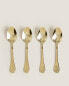 Box of 4 decorative engraved teaspoons