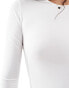 Фото #4 товара Stradivarius long sleeve sculpt bodysuit in white