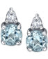 Фото #2 товара Серьги Macy's Aquamarine & Diamond Stud