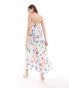 Фото #2 товара & Other Stories double strap midaxi dress in bright floral print