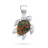 Playful silver jewelry set with opals Turtle SET235WBC (earrings, pendant)